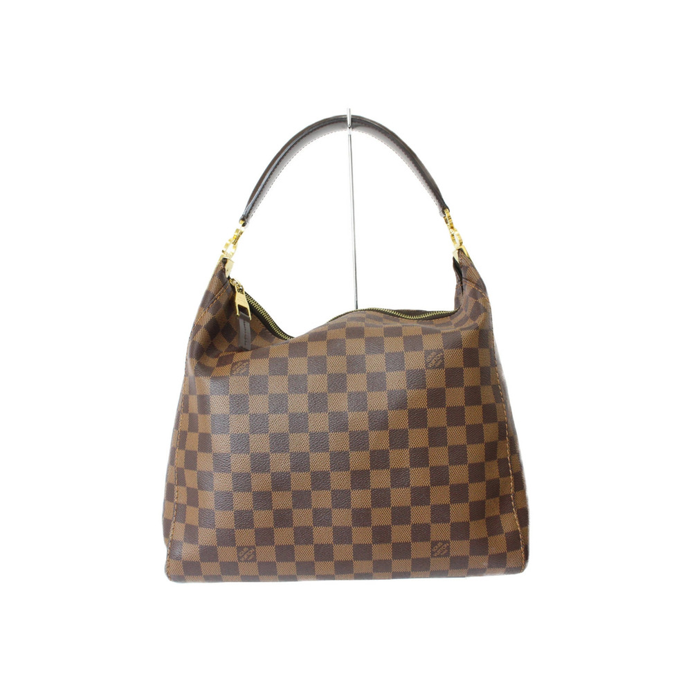 LOUIS VUITTON Portobello Hobo Bag Damier Ebene Brown